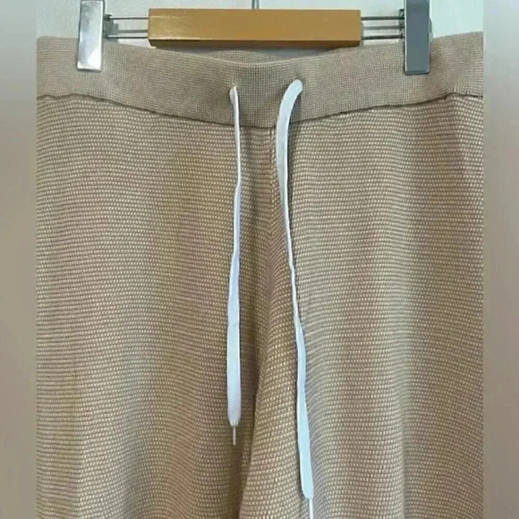 Anthropologie Varley Alice Cotton Knit Sweatpants in Praline Ivory - Picture 12 of 12